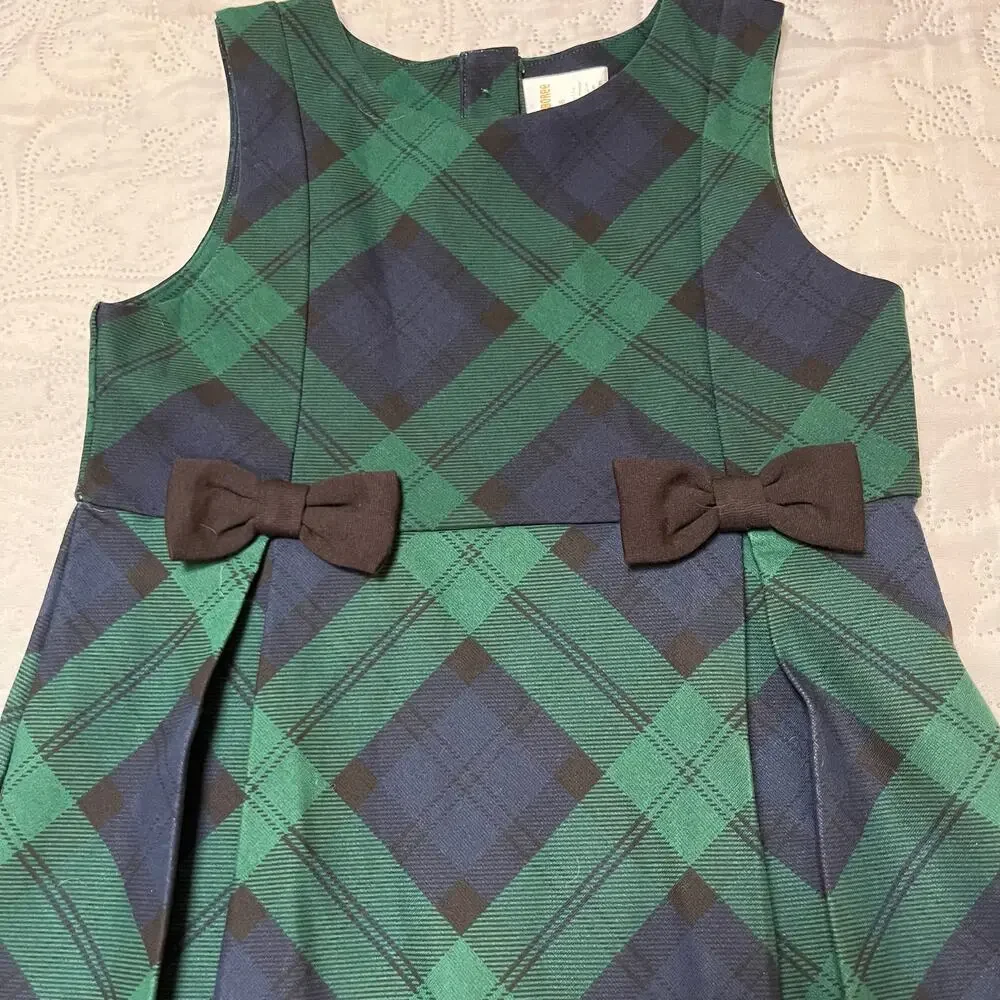 Gymboree Twill Pleated Holiday Plaid Jumper Dress Size 6